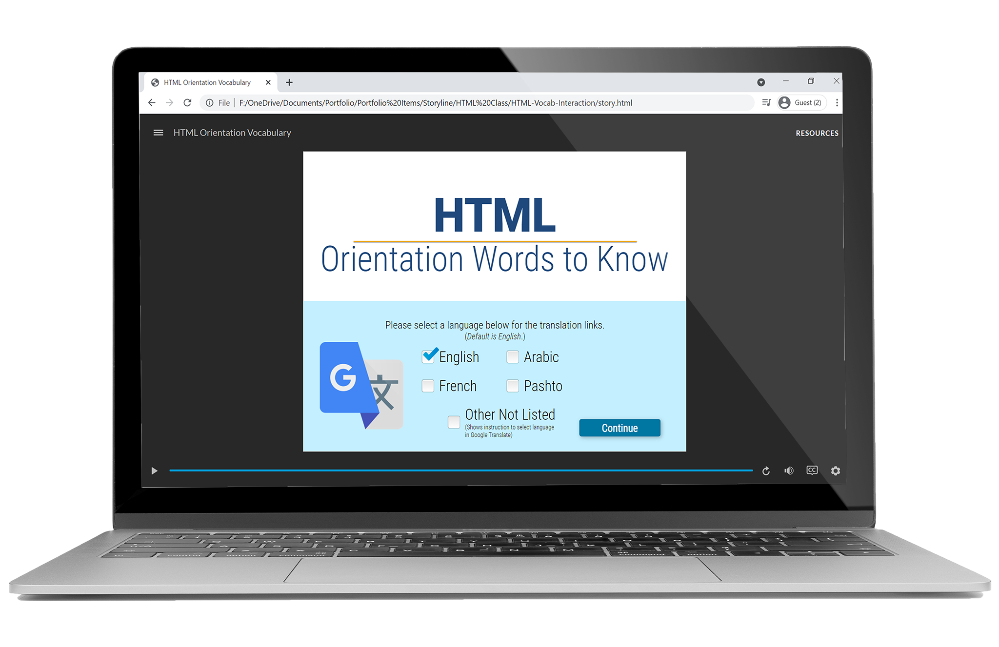 Interactive Terms Glossary