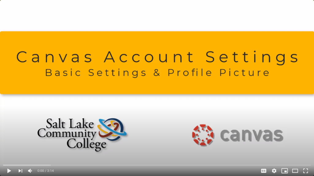 Canvas profile update training video screenshot